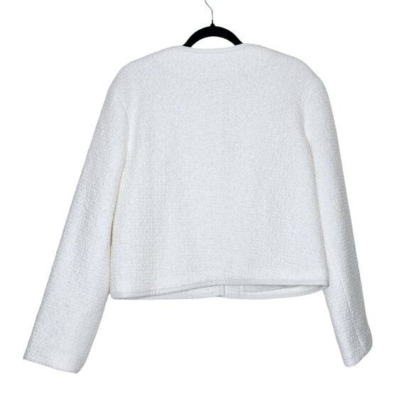 Reformation Dale Cream Fleece Cropped Jacket‎ Wool Blend Neutral Size M - Picture 10 of 14